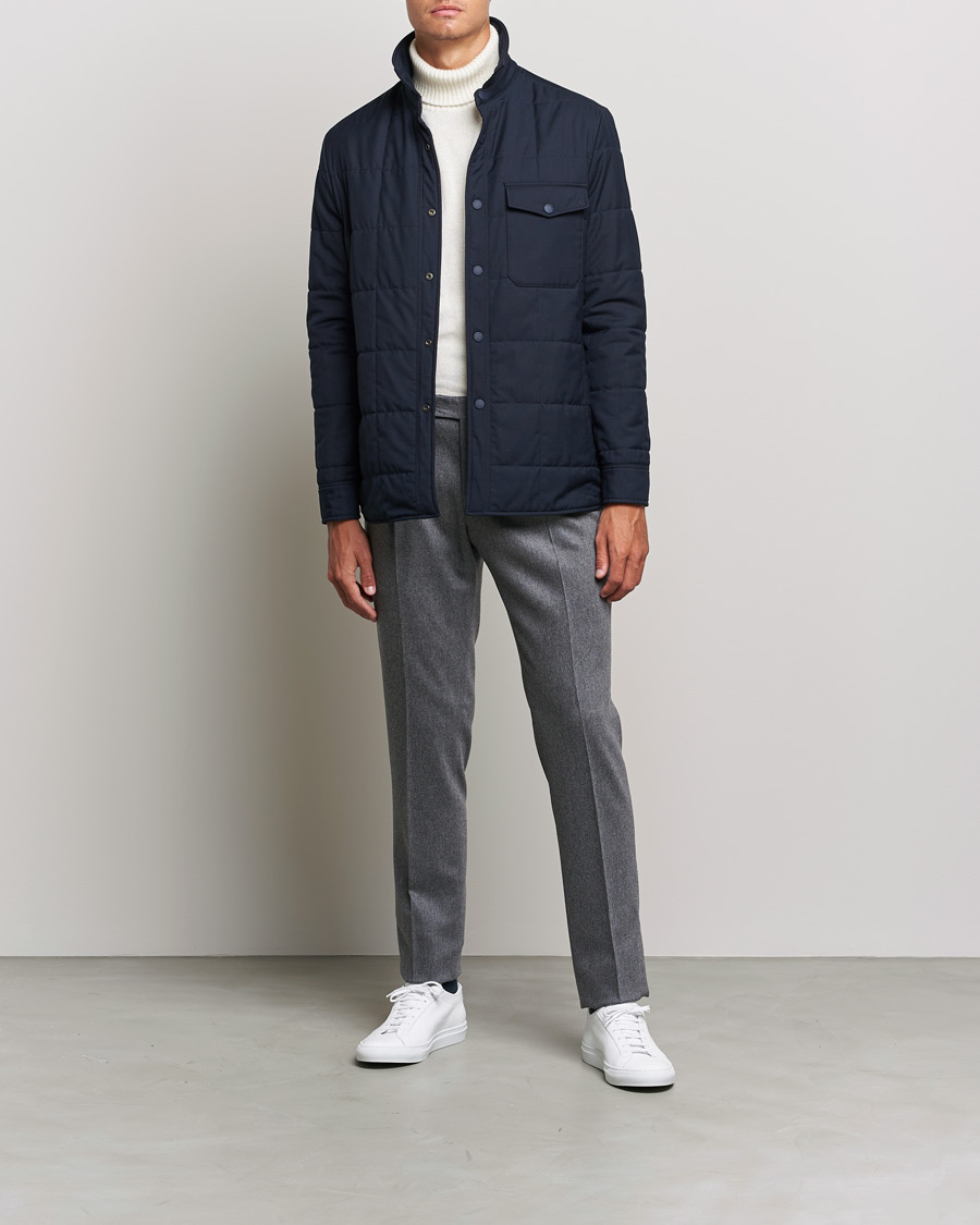 Heren | Broeken | PT01 | Slim Fit Pleated Flannel Trousers Light Grey