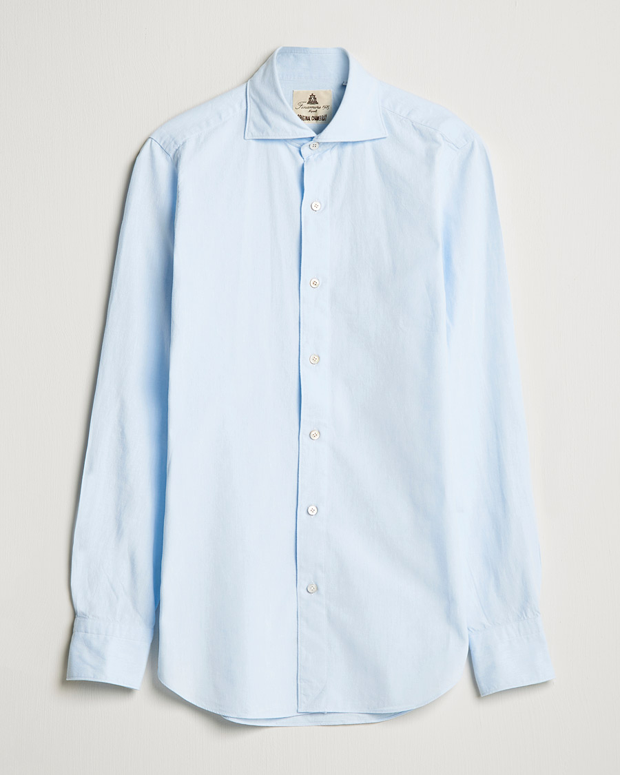 Heren | Overhemden | Finamore Napoli | Tokyo Slim Original Chambray Shirt Light Blue