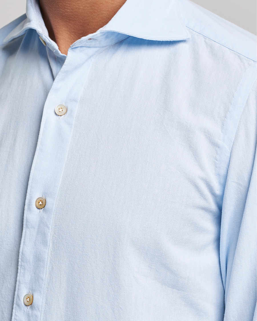 Heren | Overhemden | Finamore Napoli | Tokyo Slim Original Chambray Shirt Light Blue