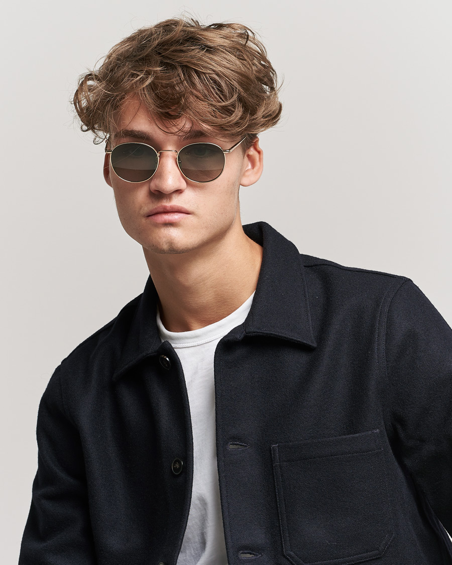 Heren | CHIMI Round Polarized Sunglasses Gold/Green | CHIMI | Round Polarized Sunglasses Gold/Green