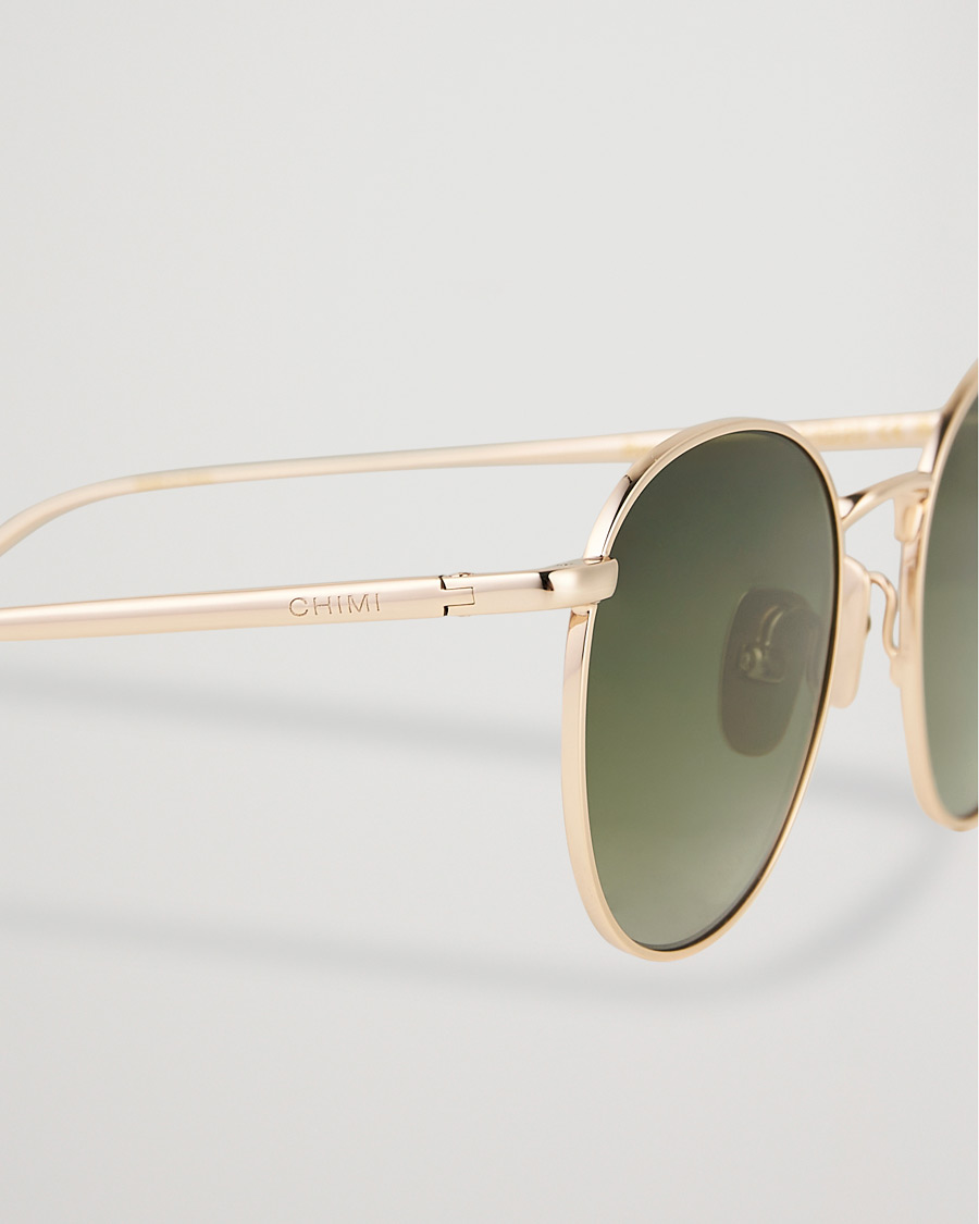 Heren | CHIMI Round Polarized Sunglasses Gold/Green | CHIMI | Round Polarized Sunglasses Gold/Green
