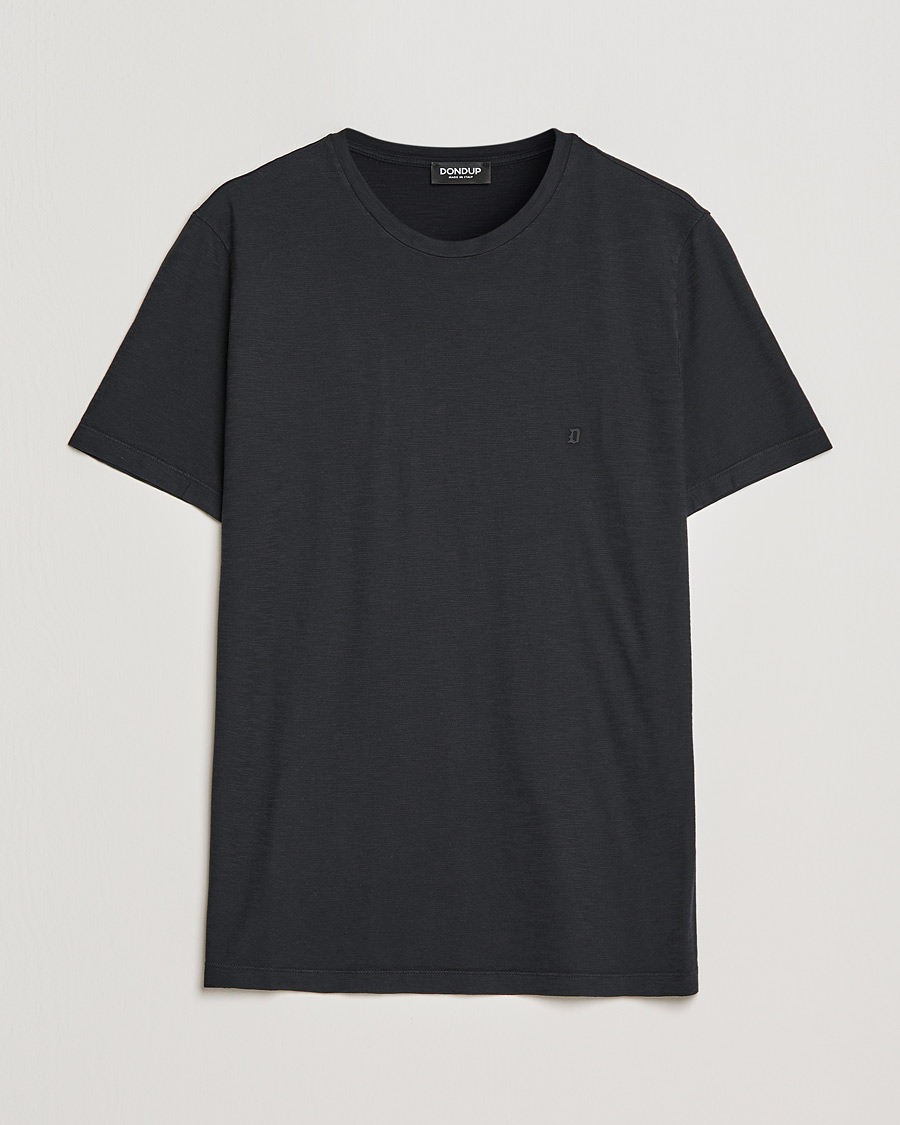 Heren | T-shirts | Dondup | Cotton Slub Tee Black