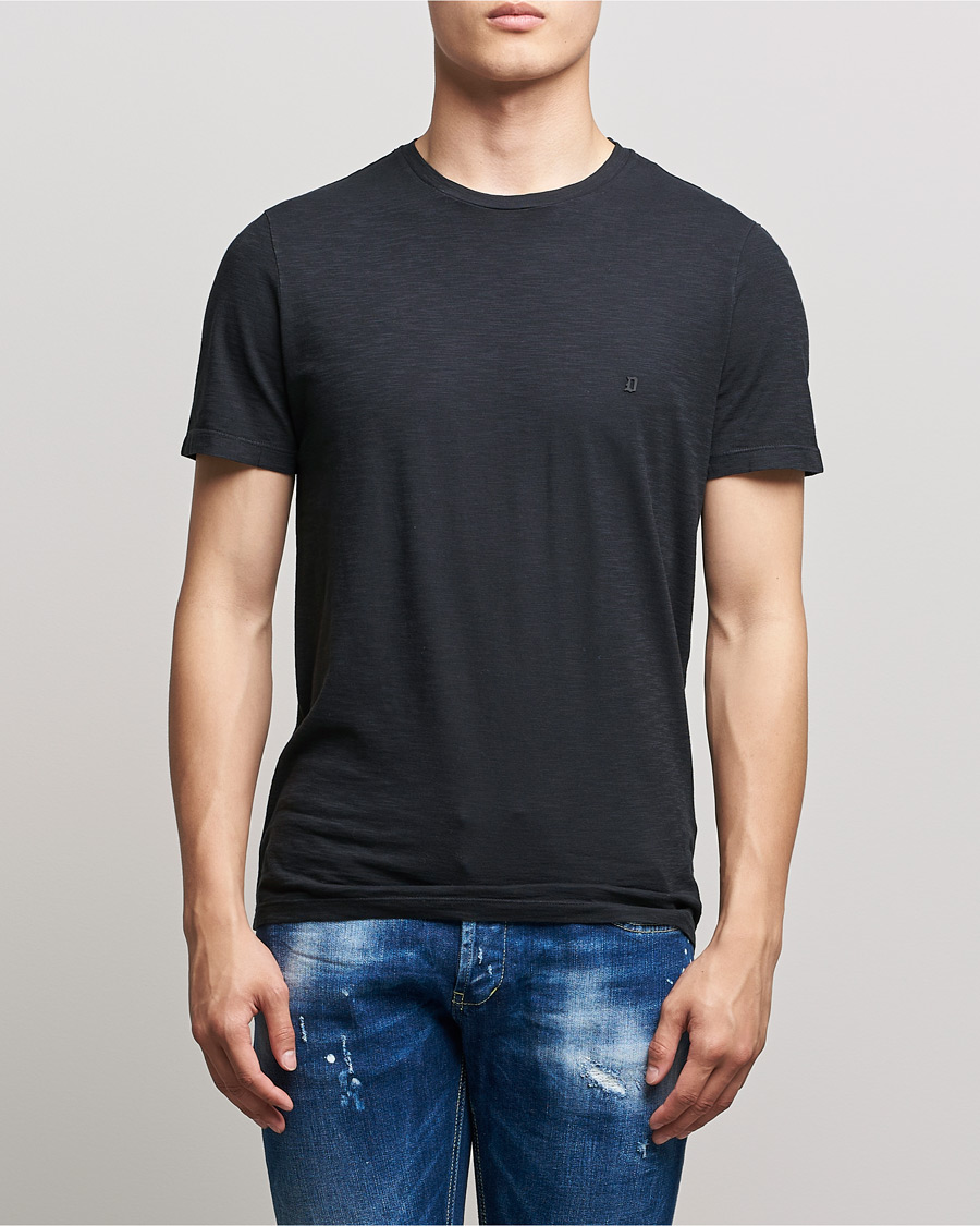 Heren | T-shirts | Dondup | Cotton Slub Tee Black