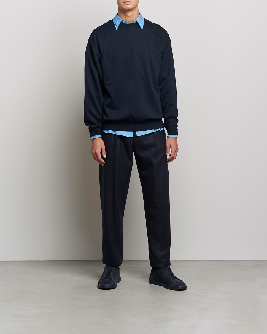 Heren | Truien | Auralee | High Gauge Sweatshirt Navy