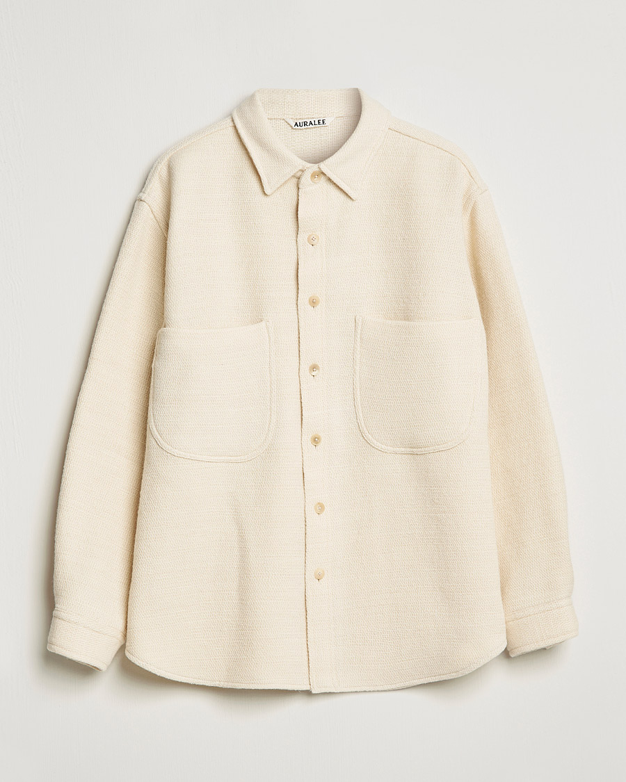 Heren | Overhemden | Auralee | Double Pocket Wool Overshirt Ivory