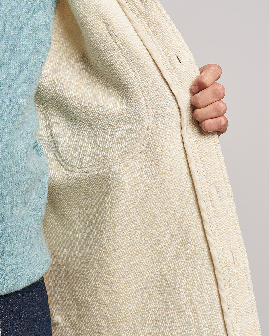 Heren | Overhemden | Auralee | Double Pocket Wool Overshirt Ivory