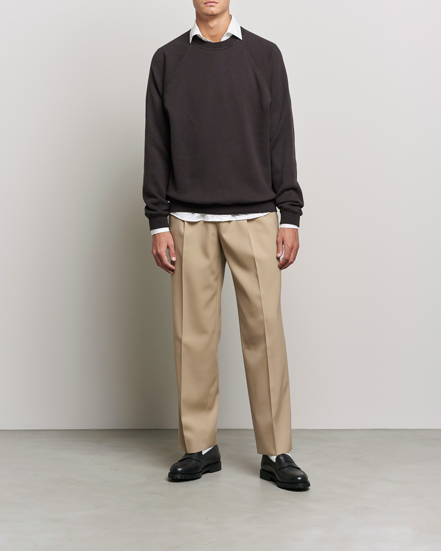 Heren | Broeken | Auralee | Wool Two Tuck Slacks Beige