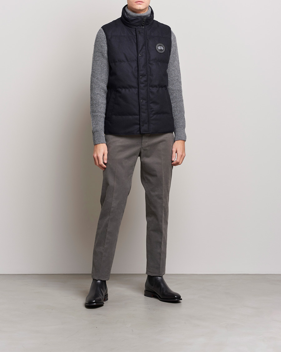 Heren | Gilets | Canada Goose Black Label | Canada Goose Garson Wool Vest Atlantic Navy Melange