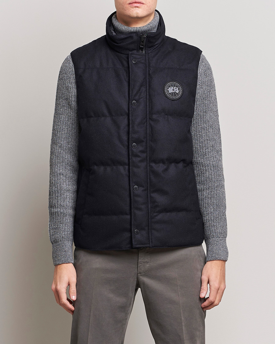 Heren | Gilets | Canada Goose Black Label | Canada Goose Garson Wool Vest Atlantic Navy Melange
