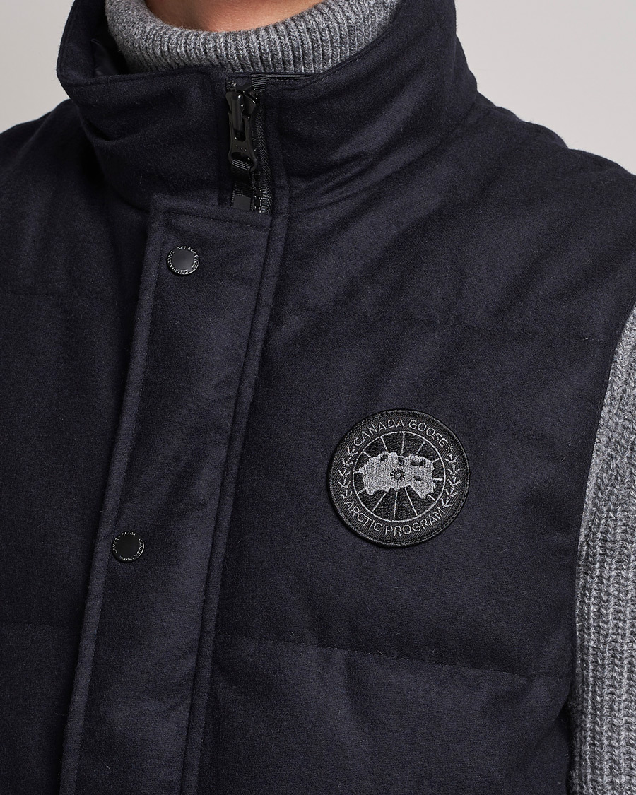 Heren | Gilets | Canada Goose Black Label | Canada Goose Garson Wool Vest Atlantic Navy Melange