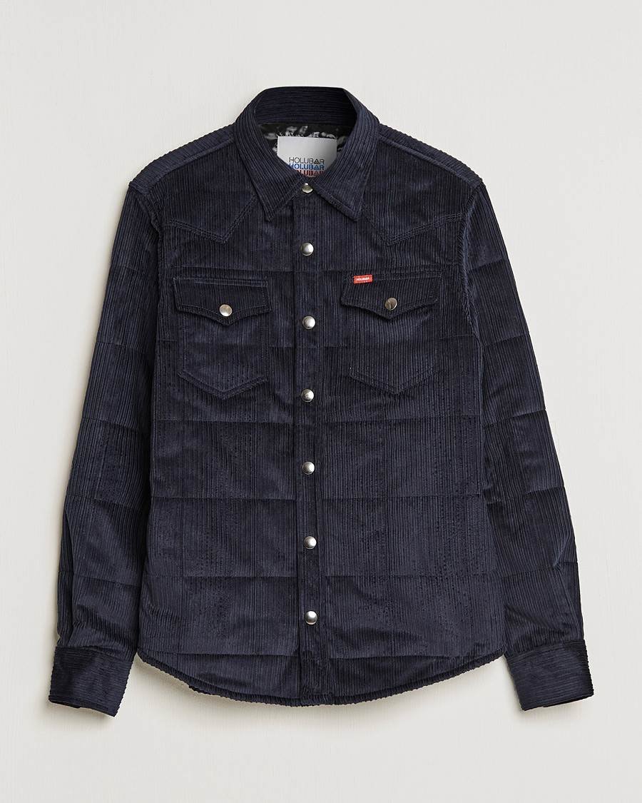 Heren | Overhemden | Holubar | Montana Padded Cord Overshirt Dark Blue