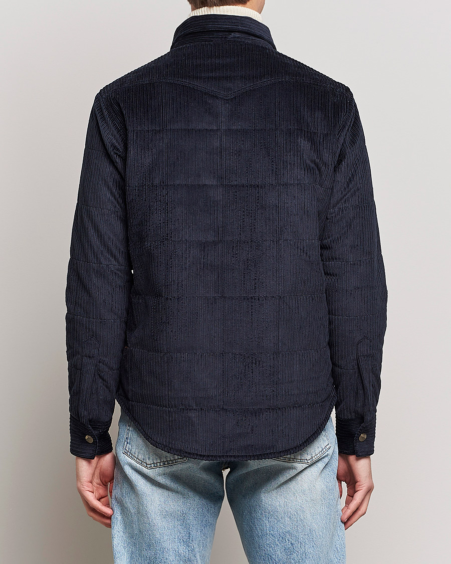Heren | Overhemden | Holubar | Montana Padded Cord Overshirt Dark Blue