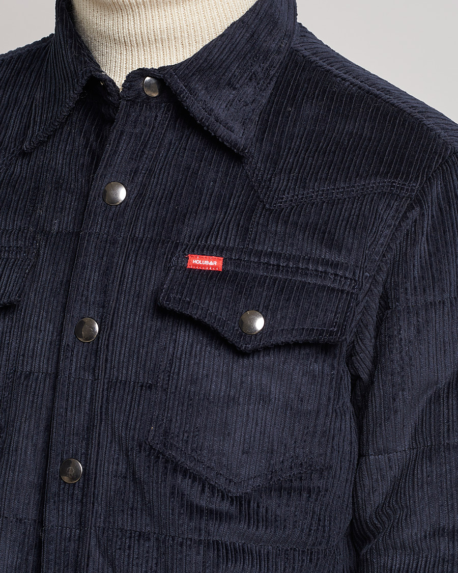 Heren | Overhemden | Holubar | Montana Padded Cord Overshirt Dark Blue