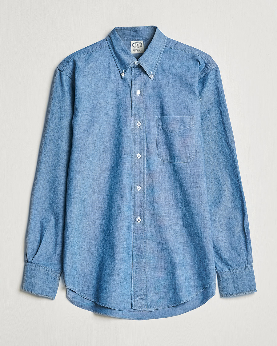 Heren | Overhemden | Kamakura Shirts | Vintage Ivy Chambray BD Shirt Light Blue