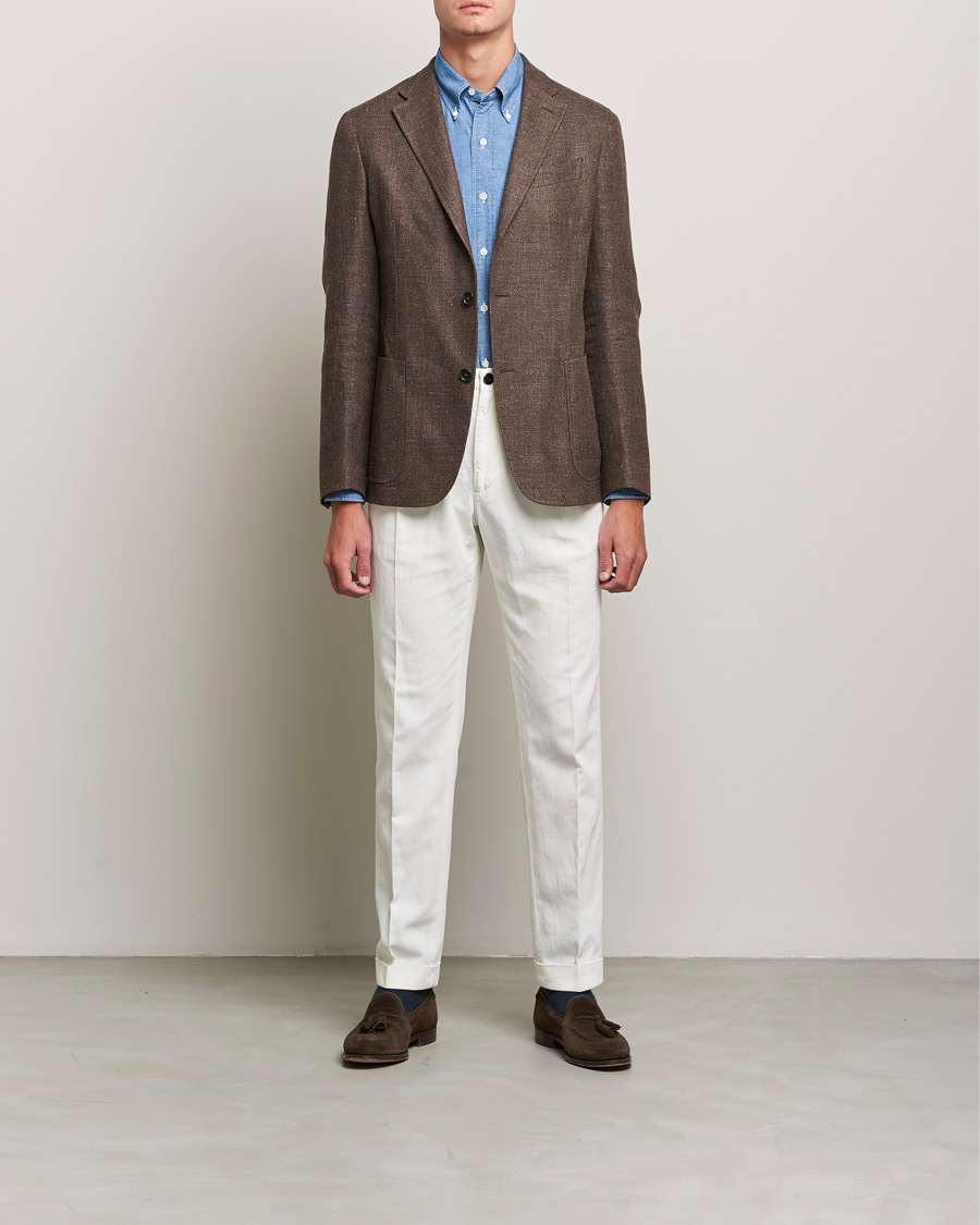 Heren | Overhemden | Kamakura Shirts | Vintage Ivy Chambray BD Shirt Light Blue