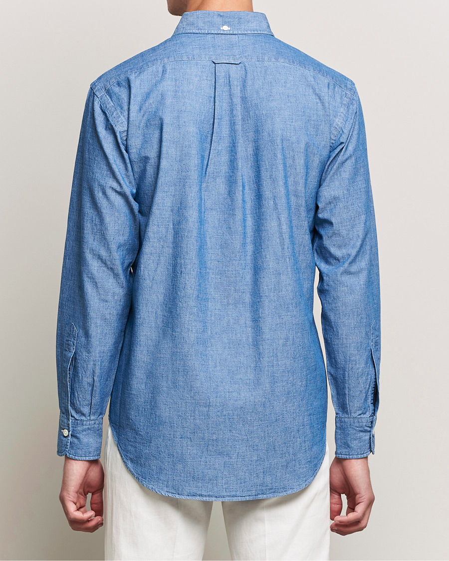 Heren | Overhemden | Kamakura Shirts | Vintage Ivy Chambray BD Shirt Light Blue