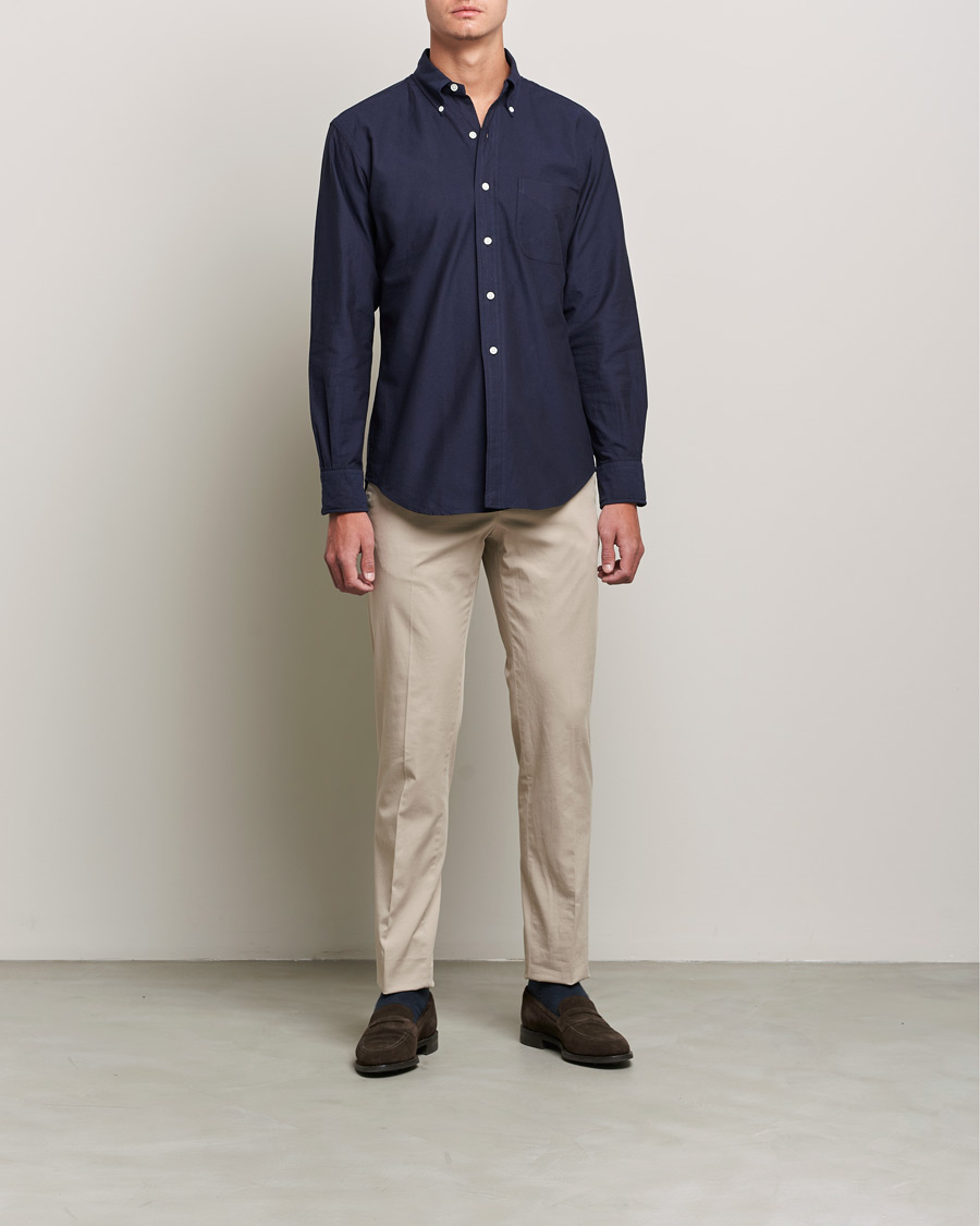 Heren | Overhemden | Kamakura Shirts | Vintage Ivy Oxford BD Shirt Navy