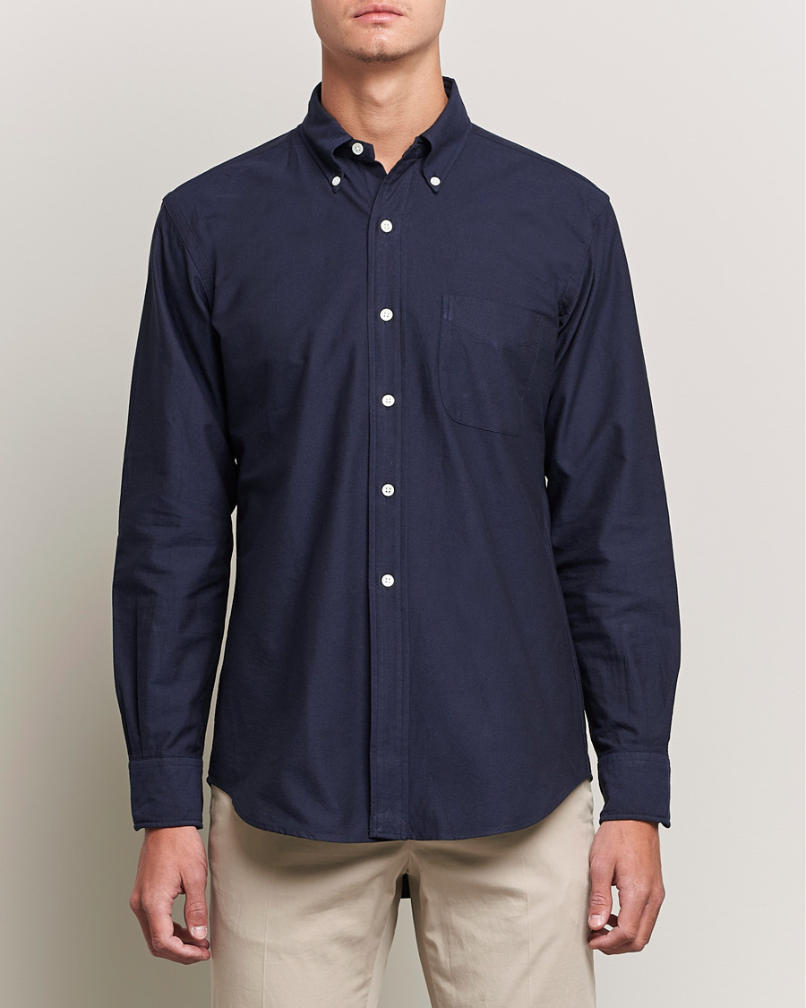 Heren | Overhemden | Kamakura Shirts | Vintage Ivy Oxford BD Shirt Navy