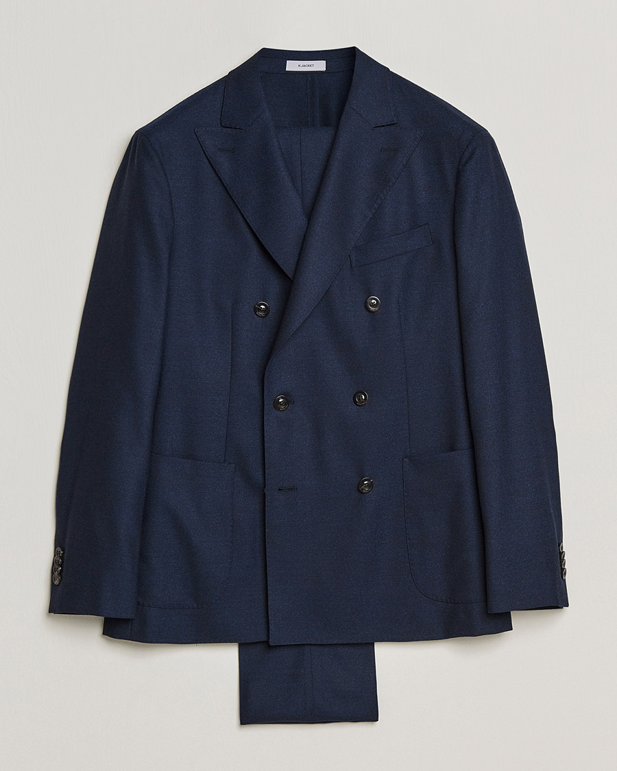Heren | Pakken | Boglioli | K Jacket DB Flannel Suit Navy
