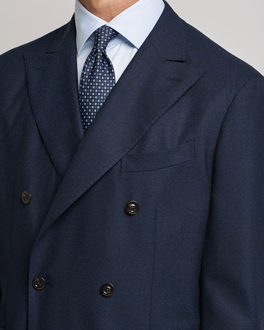 Heren | Pakken | Boglioli | K Jacket DB Flannel Suit Navy