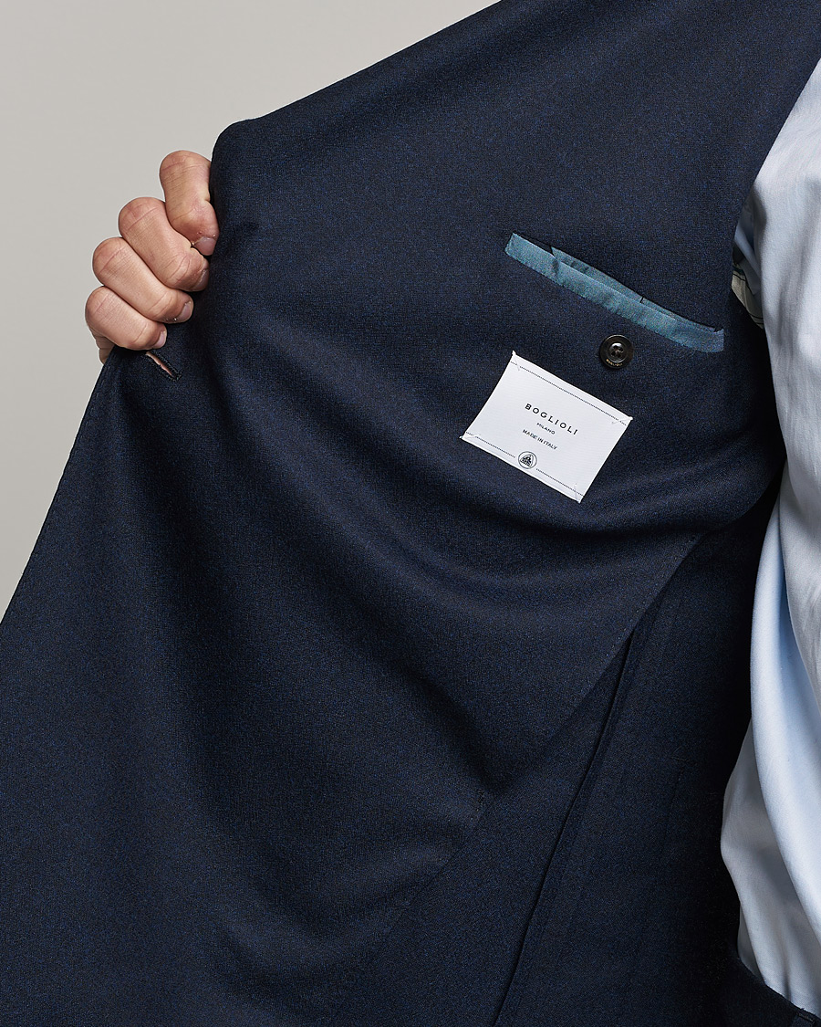 Heren | Pakken | Boglioli | K Jacket DB Flannel Suit Navy