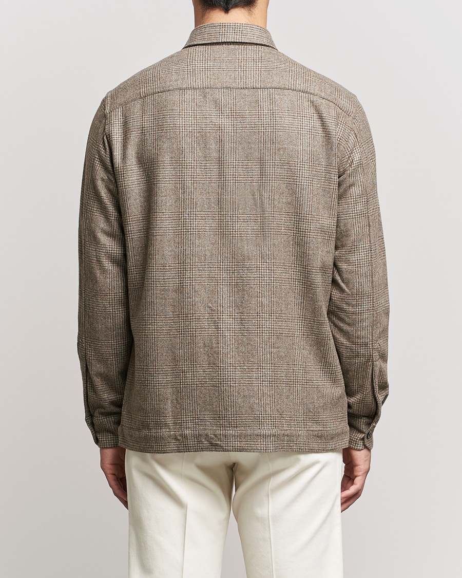 Heren | Overhemden | Boglioli | Check Flannel Overshirt Beige