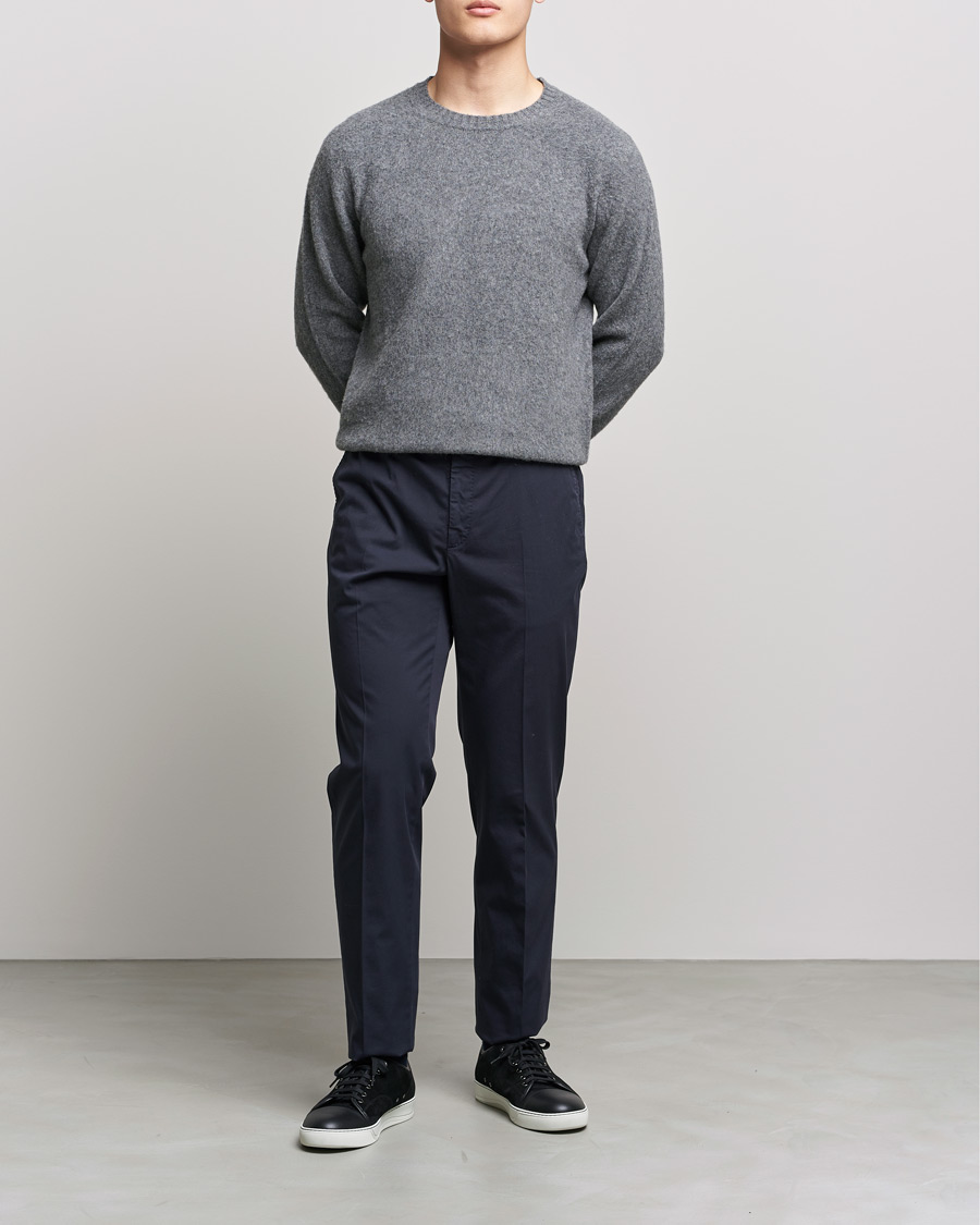 Heren | Truien | Boglioli | Brushed Cashmere Sweater Grey Melange
