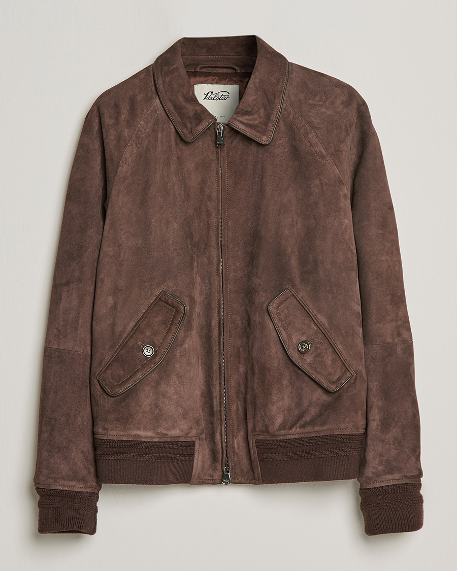 Heren | Jassen | Valstar | Suede Bomber Jacket Dark Brown