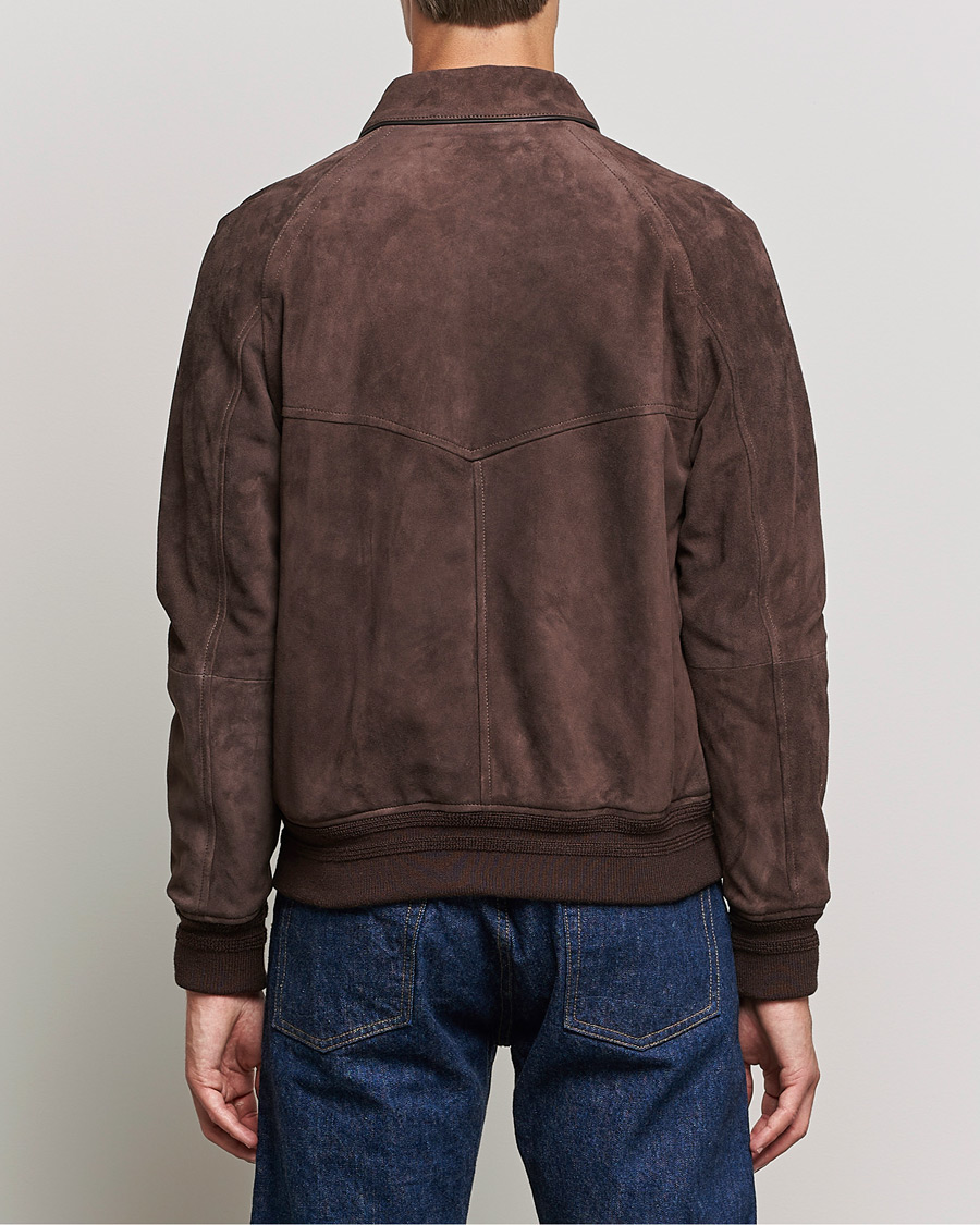 Heren | Jassen | Valstar | Suede Bomber Jacket Dark Brown