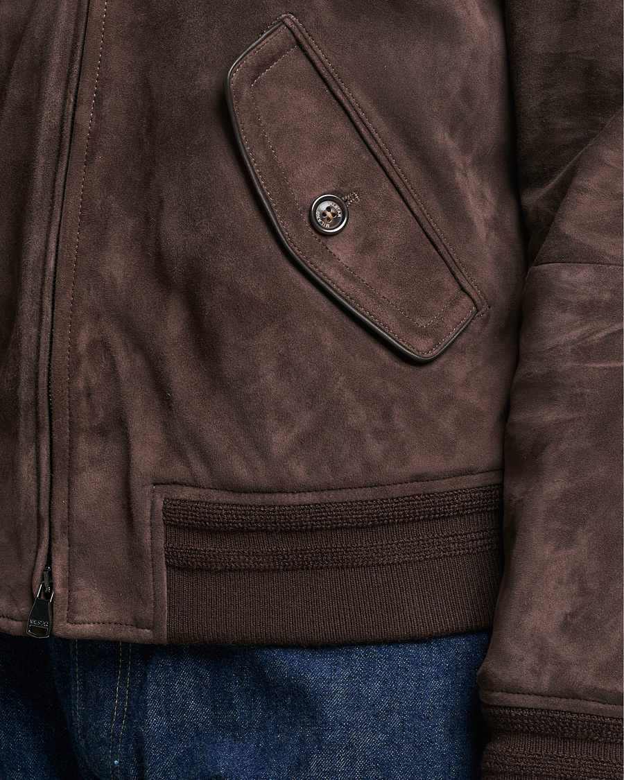 Heren | Jassen | Valstar | Suede Bomber Jacket Dark Brown