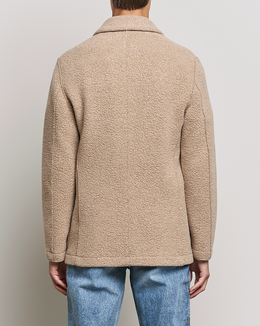 Heren | Overhemden | Harris Wharf London | Harrington Wool Boucleè Shirt Jacket Tan