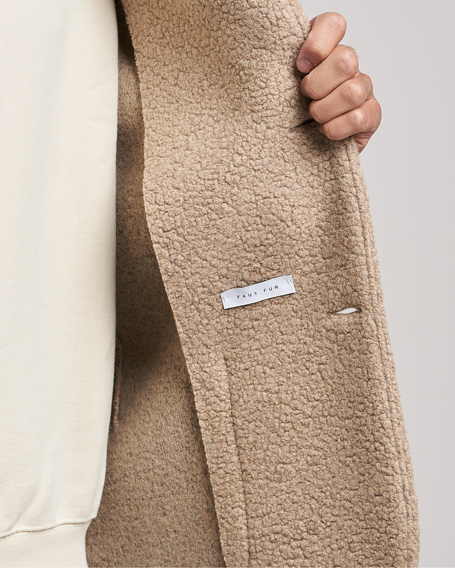 Heren | Overhemden | Harris Wharf London | Harrington Wool Boucleè Shirt Jacket Tan