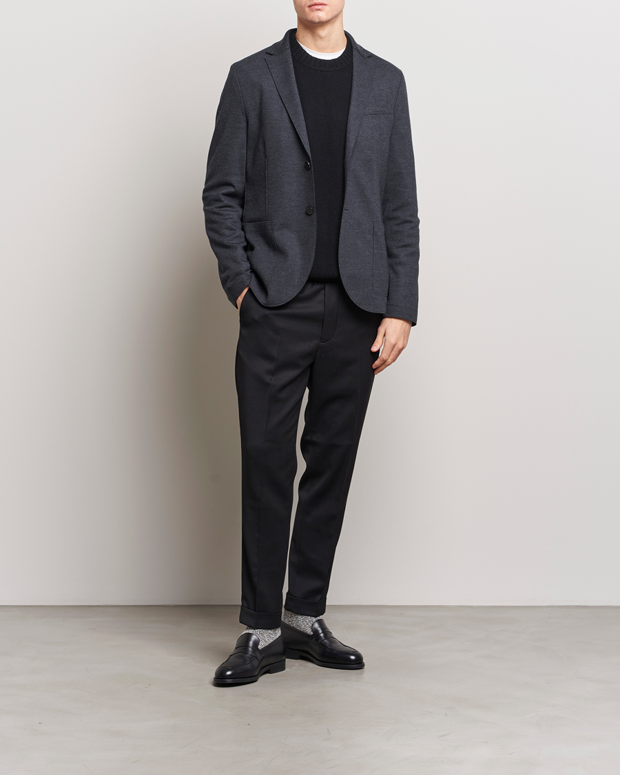 Heren | Blazers | Harris Wharf London | Two Button Vented Superfine Merino Blazer Anthracite
