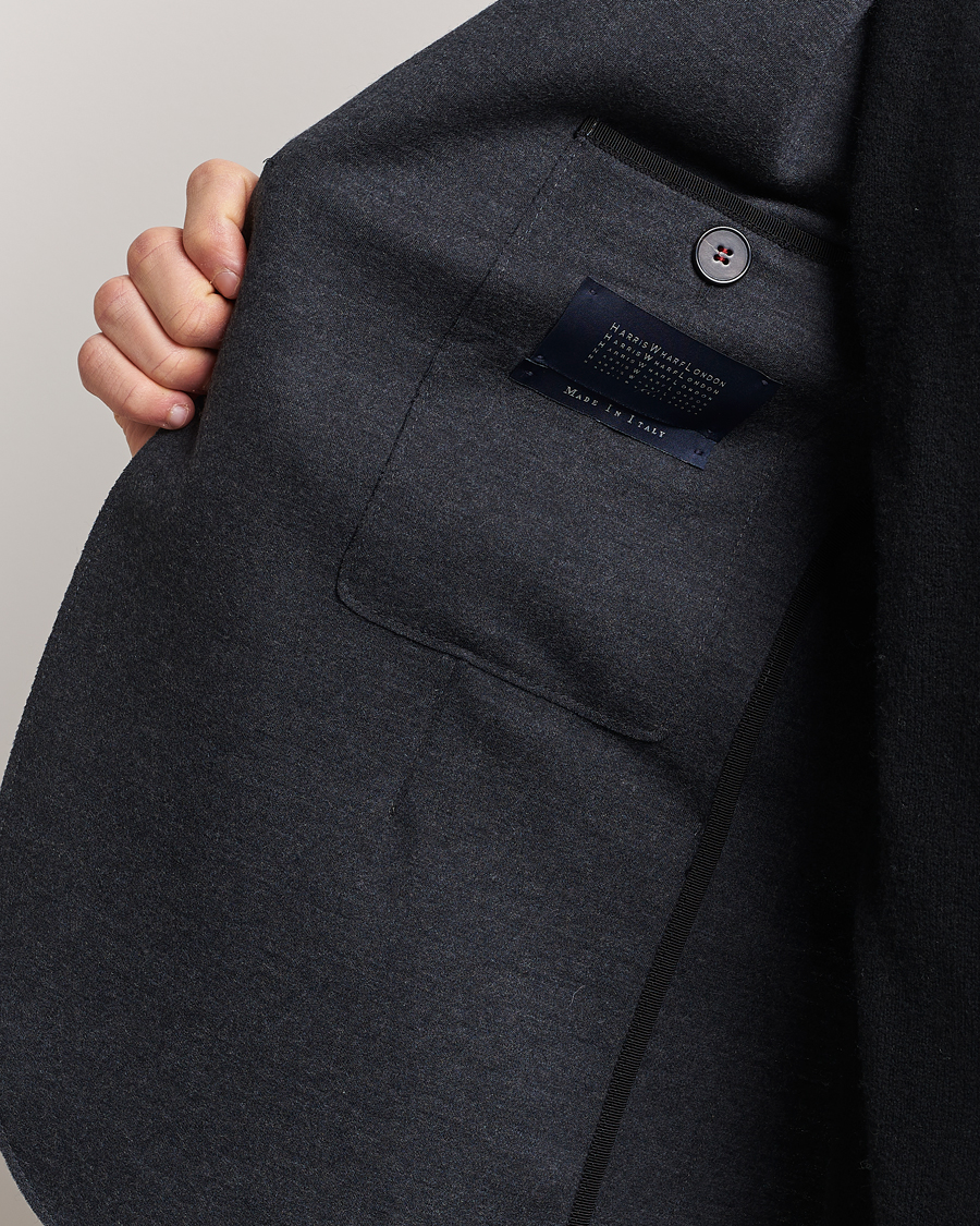 Heren | Blazers | Harris Wharf London | Two Button Vented Superfine Merino Blazer Anthracite