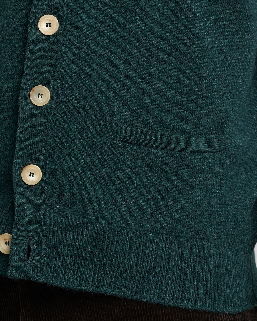 Heren | Truien | Drake's | Lambswool Vest Cardigan Green
