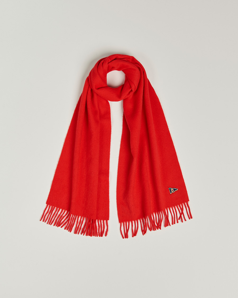 Heren | Drake's Geelongora Tasselled Scarf Red | Drake's | Geelongora Tasselled Scarf Red