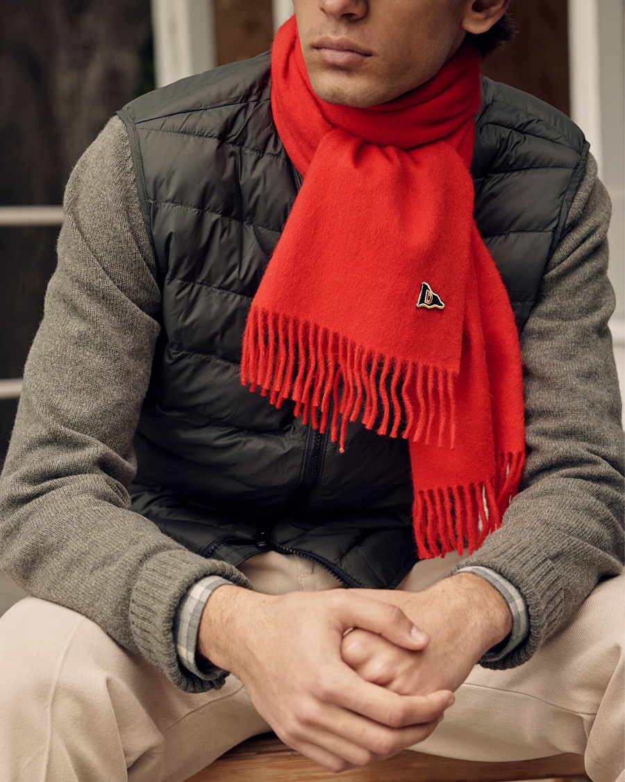 Heren | Drake's Geelongora Tasselled Scarf Red | Drake's | Geelongora Tasselled Scarf Red
