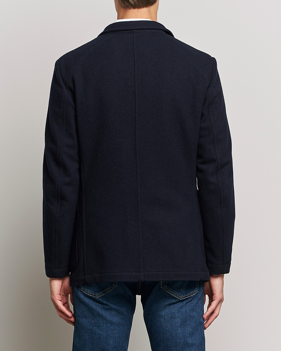 Heren | Blazers | Drake's | MKIII Double Breasted Wool/Flannel Blazer Navy