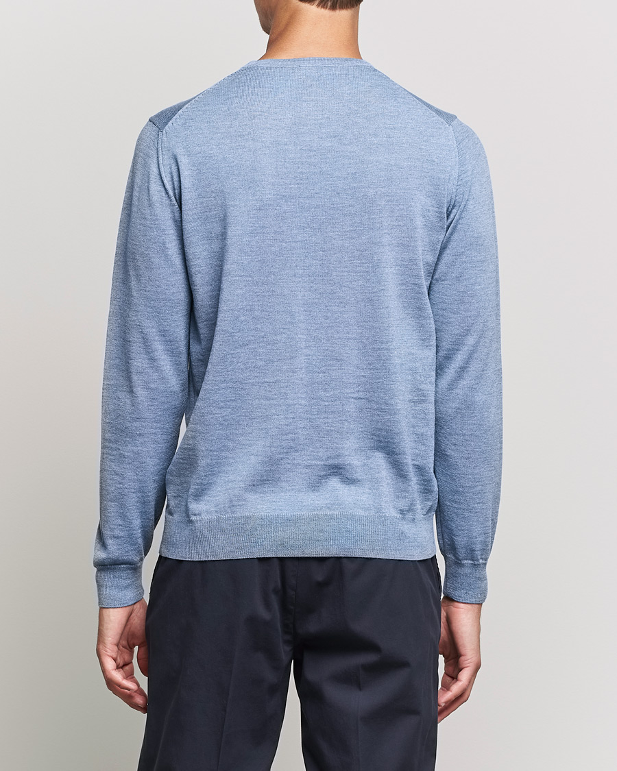 Heren | Truien | Stenströms | Merino Crew Neck Light Blue