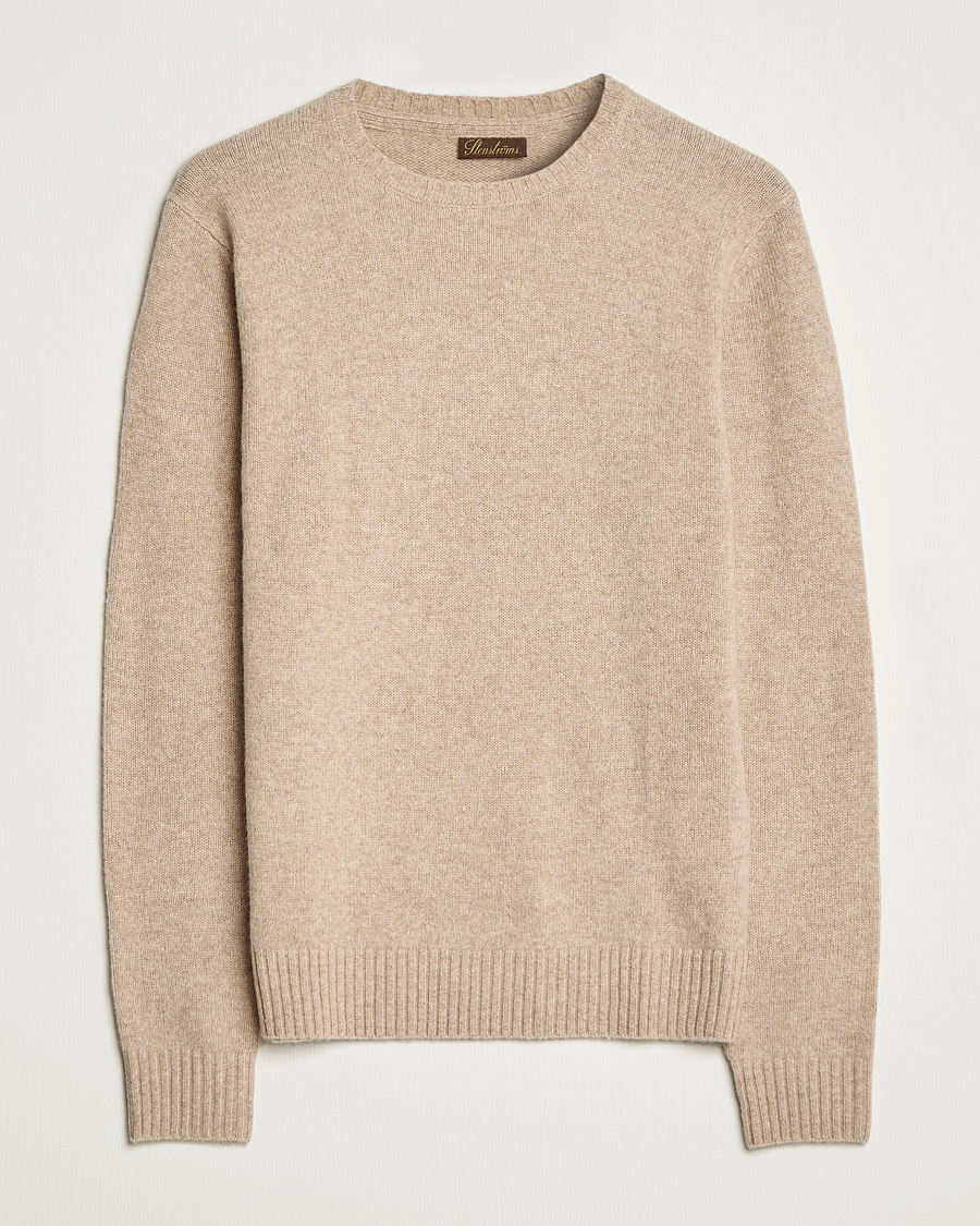 Heren | Truien | Stenströms | Yak/Merino Crew Neck Beige