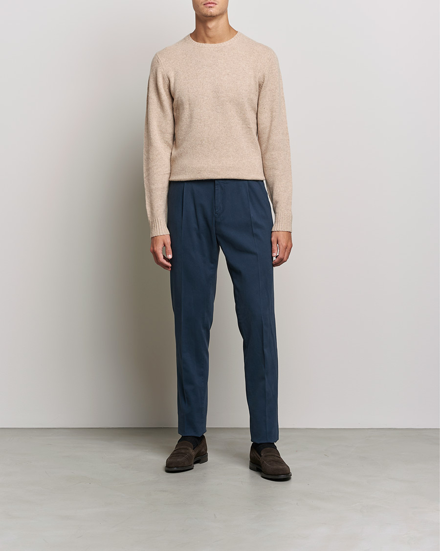 Heren | Truien | Stenströms | Yak/Merino Crew Neck Beige