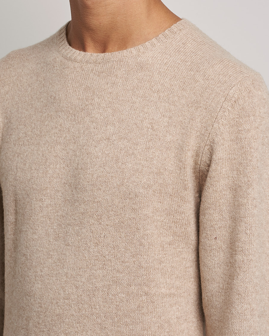 Heren | Truien | Stenströms | Yak/Merino Crew Neck Beige