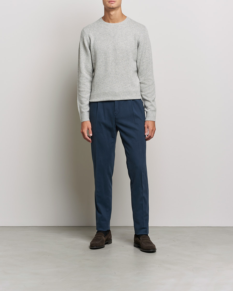 Heren | Truien | Stenströms | Yak/Merino Crew Neck Grey