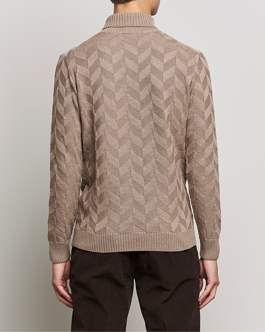 Heren | Truien | Stenströms | Chunky Merino Structured Rollneck Camel
