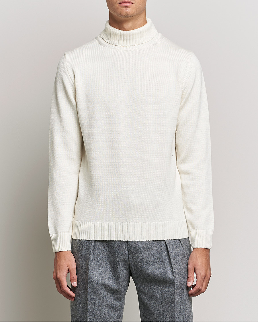Heren | Truien | Stenströms | Chunky Merino Rollneck Creme White