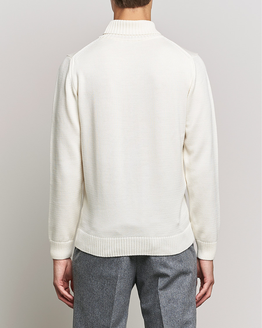 Heren | Truien | Stenströms | Chunky Merino Rollneck Creme White
