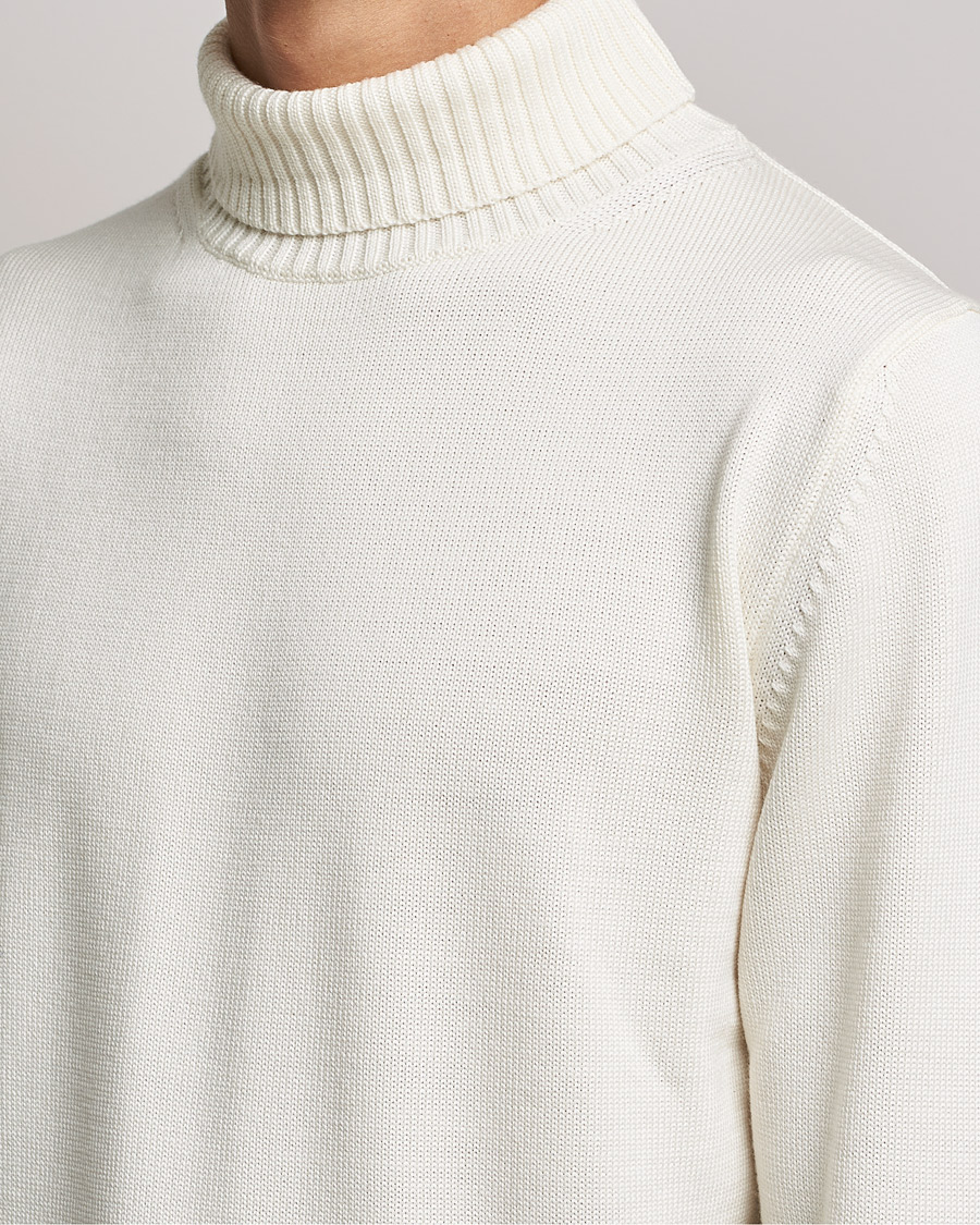 Heren | Truien | Stenströms | Chunky Merino Rollneck Creme White
