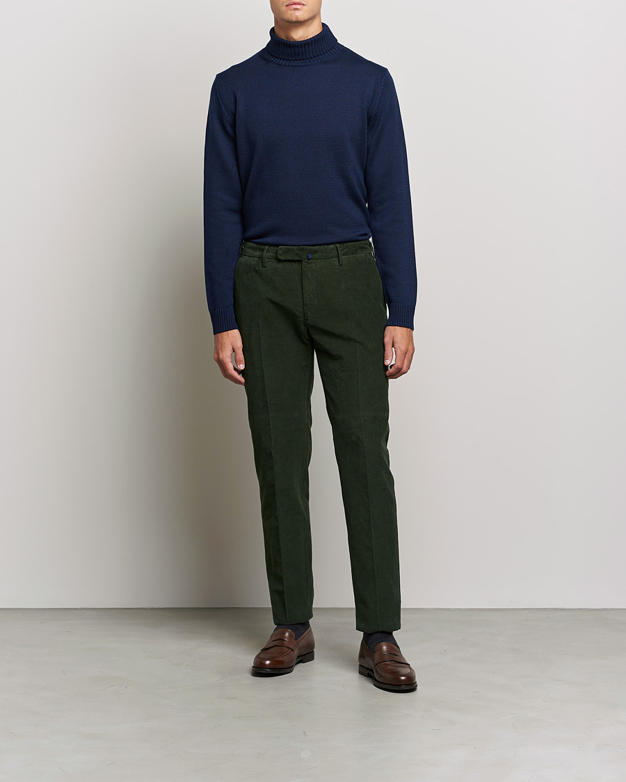 Heren | Truien | Stenströms | Chunky Merino Rollneck Navy