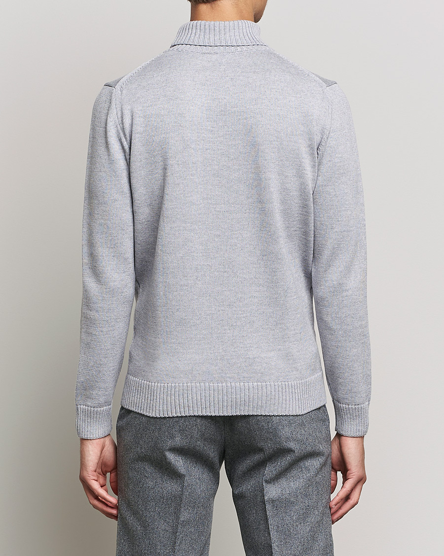 Heren | Truien | Stenströms | Chunky Merino Rollneck Light Grey