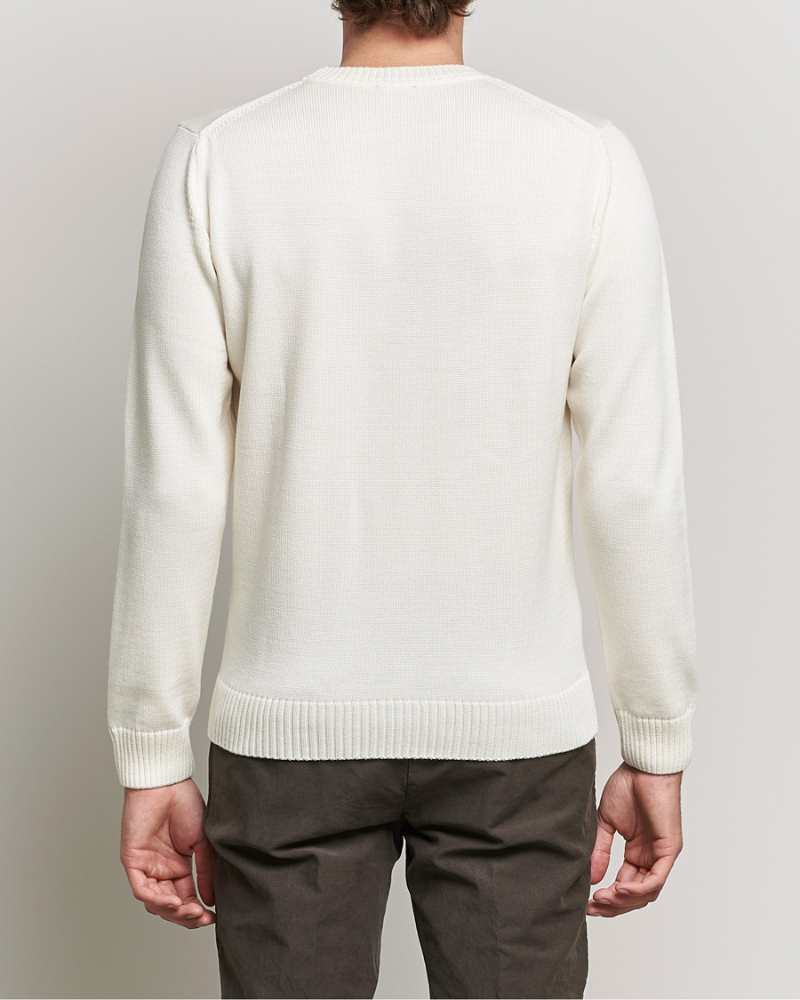 Heren | Truien | Stenströms | Chunky Merino Crew Neck Creme White